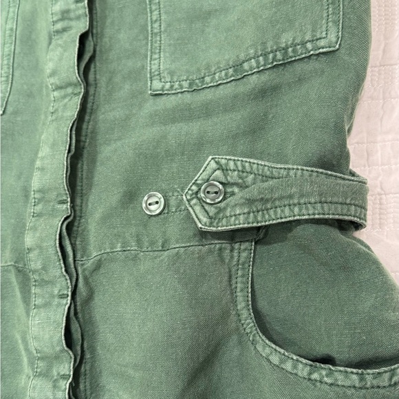 Green Utility Romper with Belted Waist - Picture 3 of 4